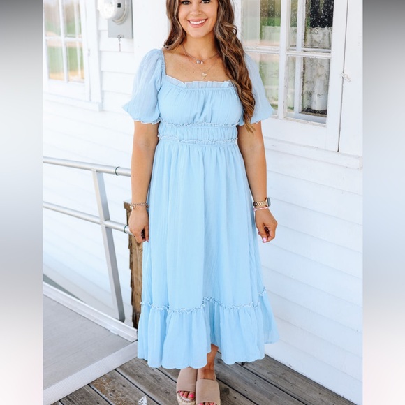 Hem & Thread Dresses & Skirts - Hem & Thread Sky Blue Midi Dress